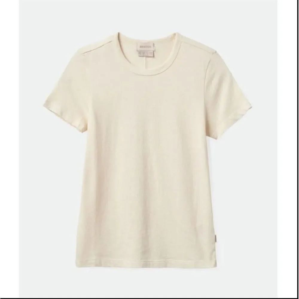 BRIXTON Short Sleeve T-Shirt Size M Off-white Cream Crewneck Streetwear Casual